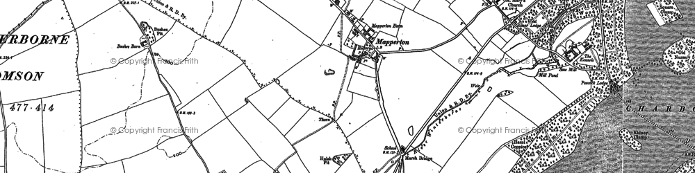 Old map of Mapperton in 1887