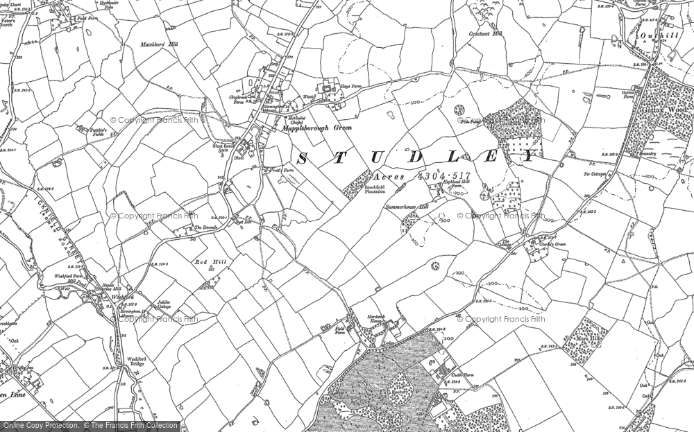 Old Map of Mappleborough Green, 1886 - 1903 in 1886