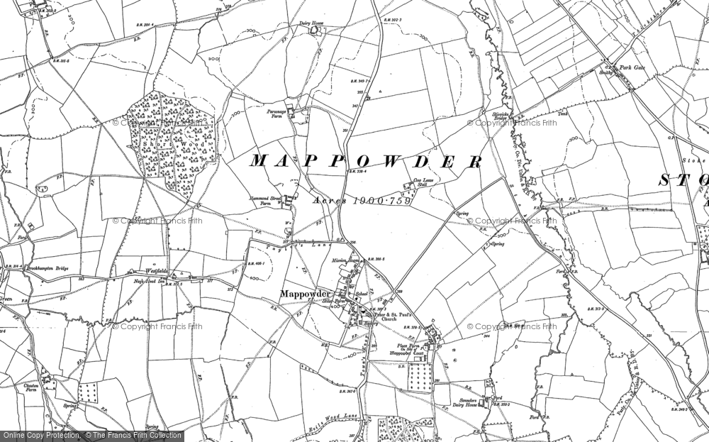 Old Map of Historic Map covering Brockhampton Green in 1887
