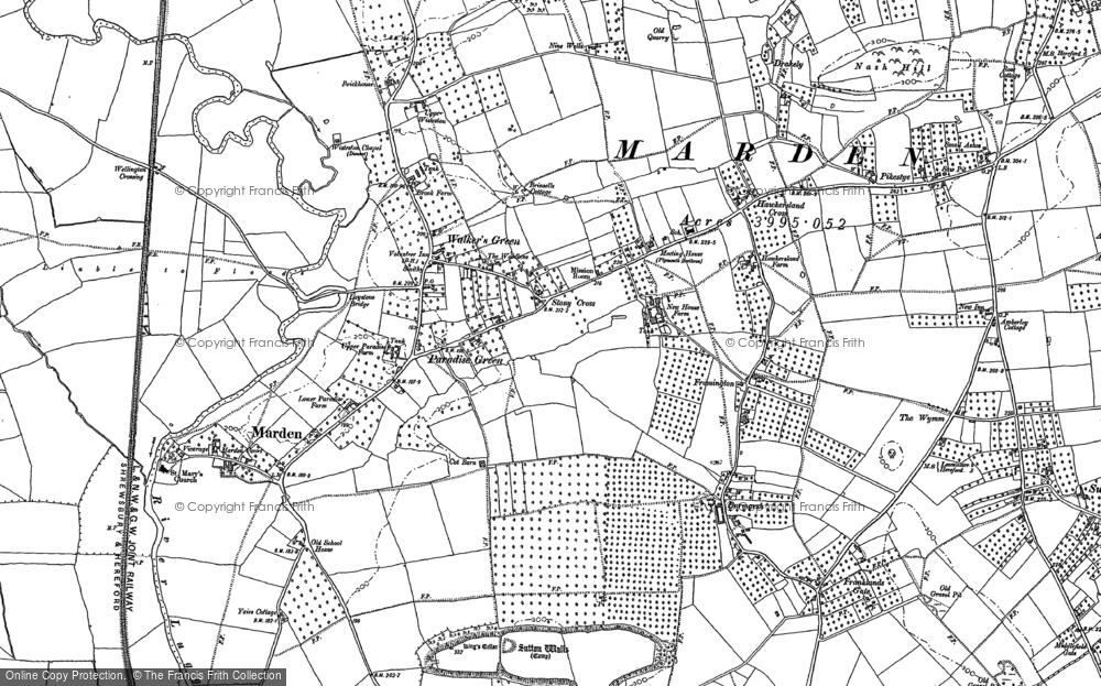 Old Map of Historic Map covering Urdimarsh in 1886