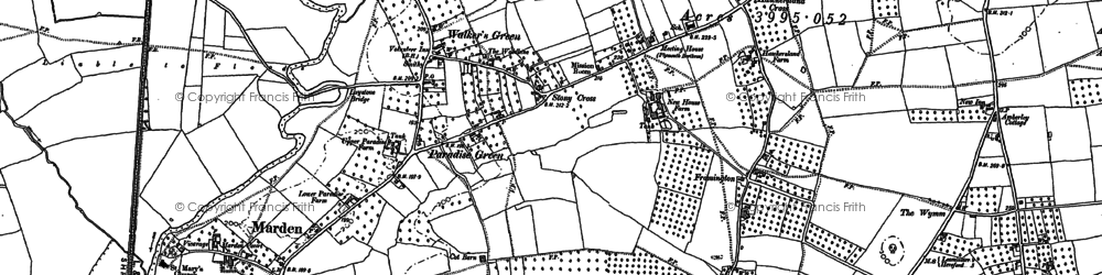 Old map of Paradise Green in 1886