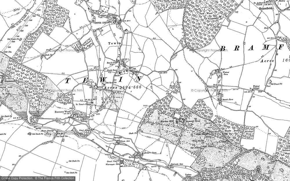 Old Map of Marden Hill, 1897 in 1897