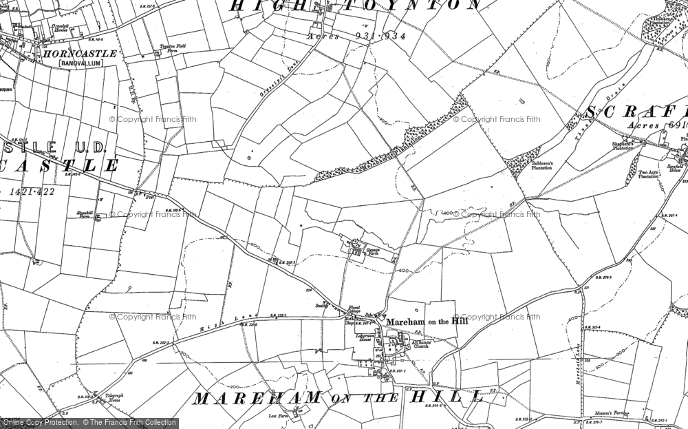 Old Map of Mareham on the Hill, 1887 in 1887