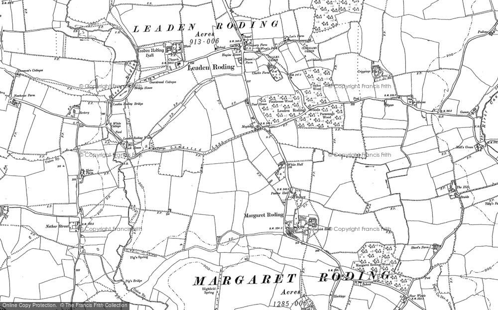 Old Map of Margaret Roding, 1895 in 1895