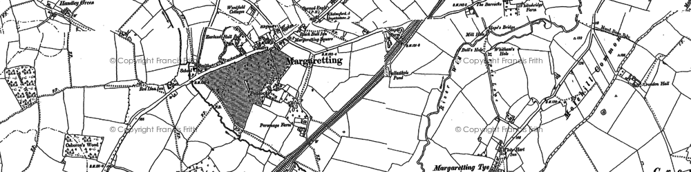 Old map of Margaretting in 1895