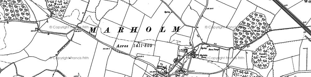 Old map of Marholm in 1899