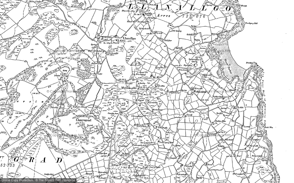 Old Map of Marian-glas, 1887 - 1899 in 1887