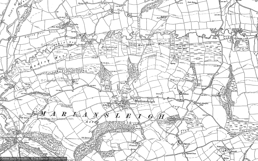 Old Map of Mariansleigh, 1886 - 1887 in 1886