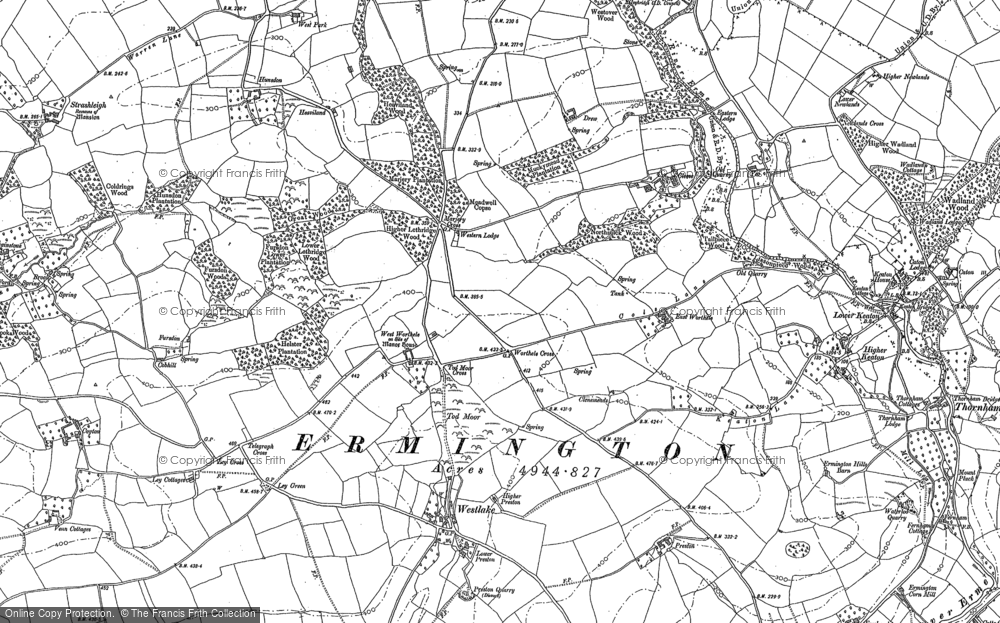 Old Map of Marjery Cross, 1886 in 1886