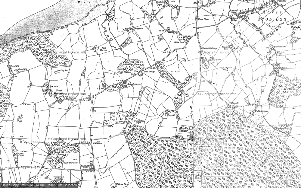 Old Map of Mark's Corner, 1896 in 1896