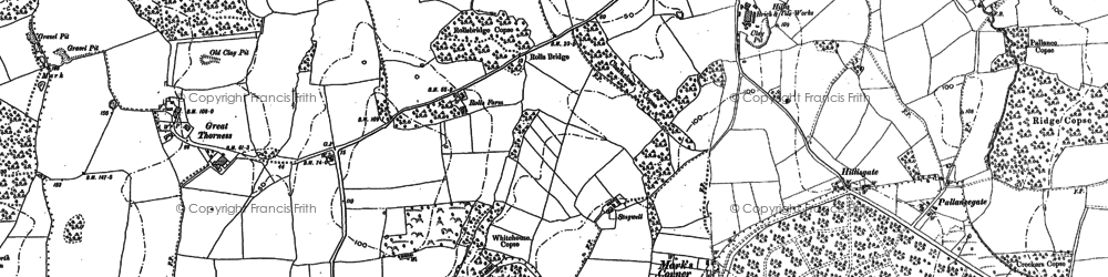 Old map of Hillis Corner in 1896