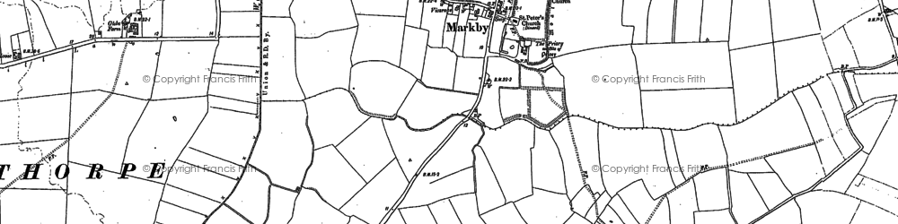 Old map of Markby in 1887