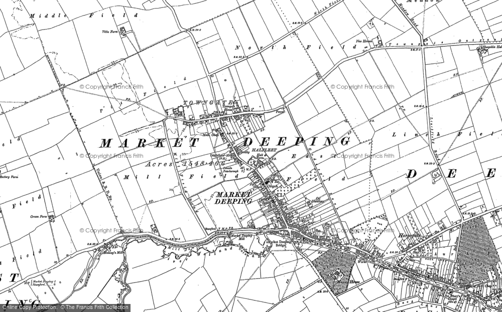 Old Map of Market Deeping, 1886 - 1899 in 1886
