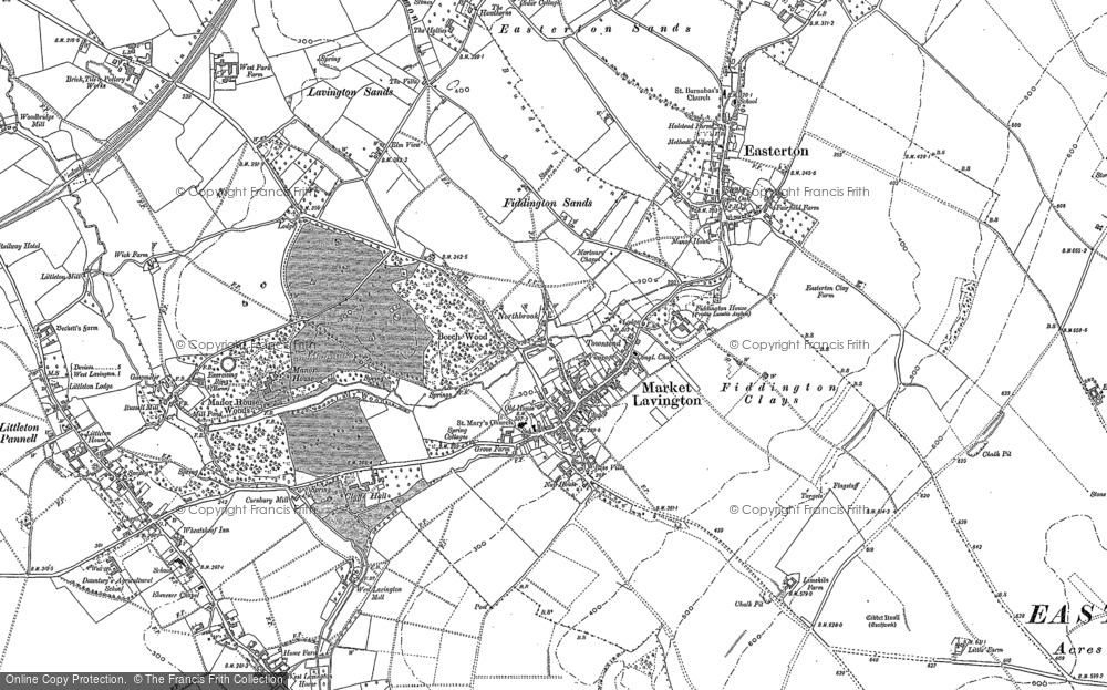 Old Map of Historic Map covering Fiddington Sands in 1899