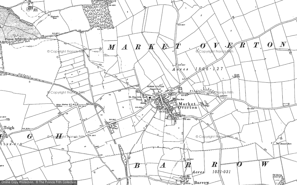 Old Map of Market Overton, 1884 - 1902 in 1884