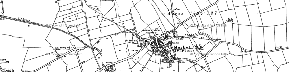 Old map of Market Overton in 1884