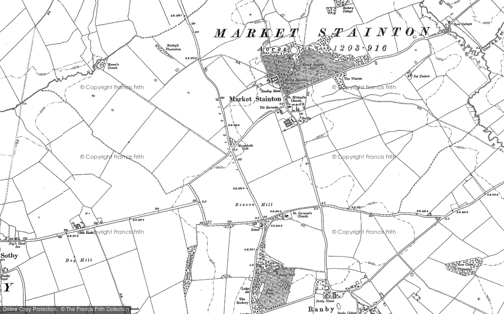 Old Map of Market Stainton, 1886 - 1887 in 1886