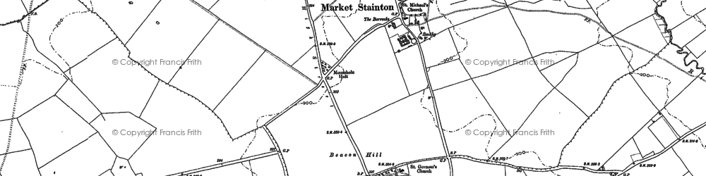 Old map of Market Stainton in 1886