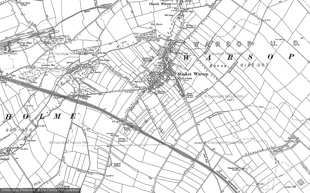 Old Map of Market Warsop, 1884 in 1884