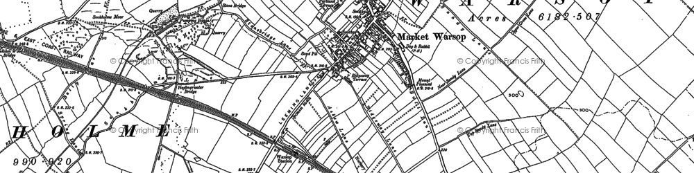 Old map of Market Warsop in 1884