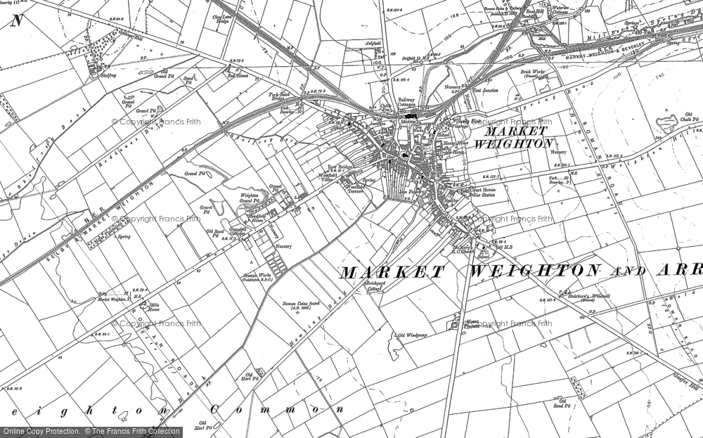 Old Map of Market Weighton, 1889 - 1890 in 1889