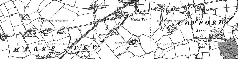Old map of Marks Tey in 1896