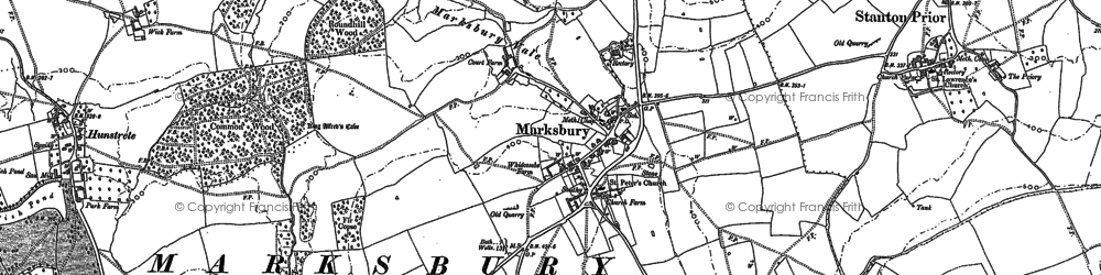 Old map of Marksbury in 1882