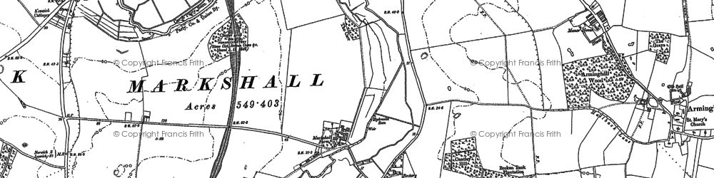 Old map of Markshall in 1881