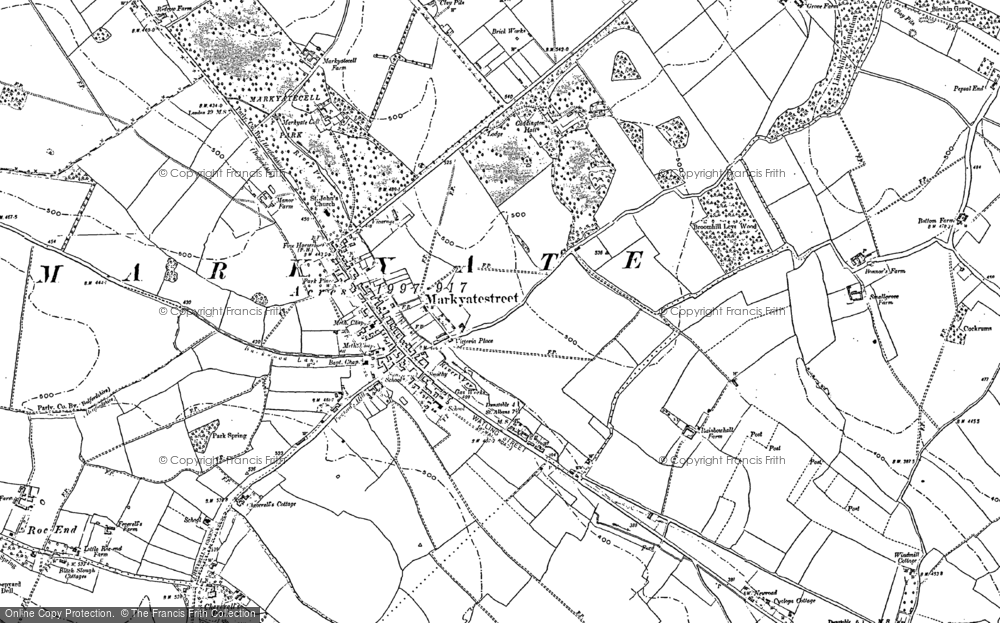 Old Map of Historic Map covering Cheverell's Green in 1899
