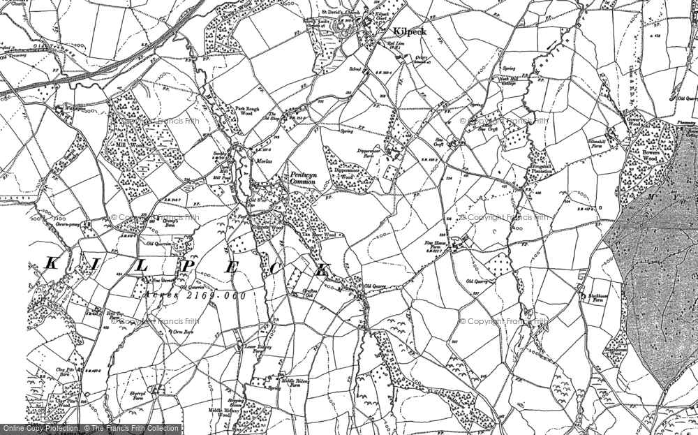 Old Map of Historic Map covering Howton in 1886