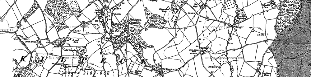 Old map of Howton in 1886