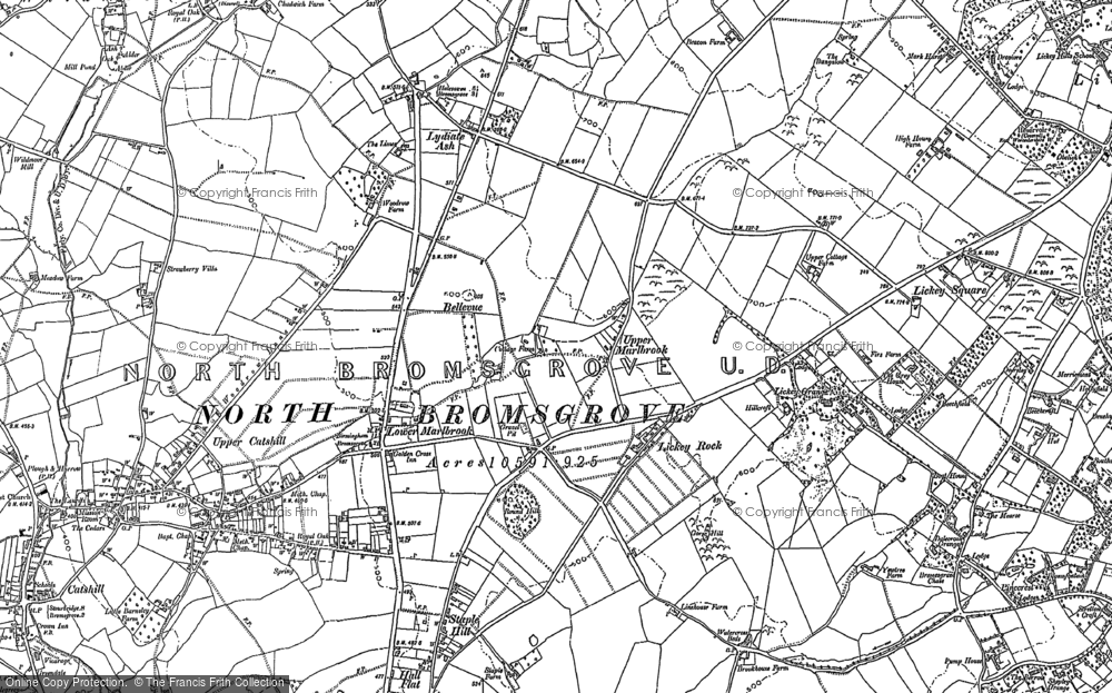 Old Map of Marlbrook, 1883 in 1883
