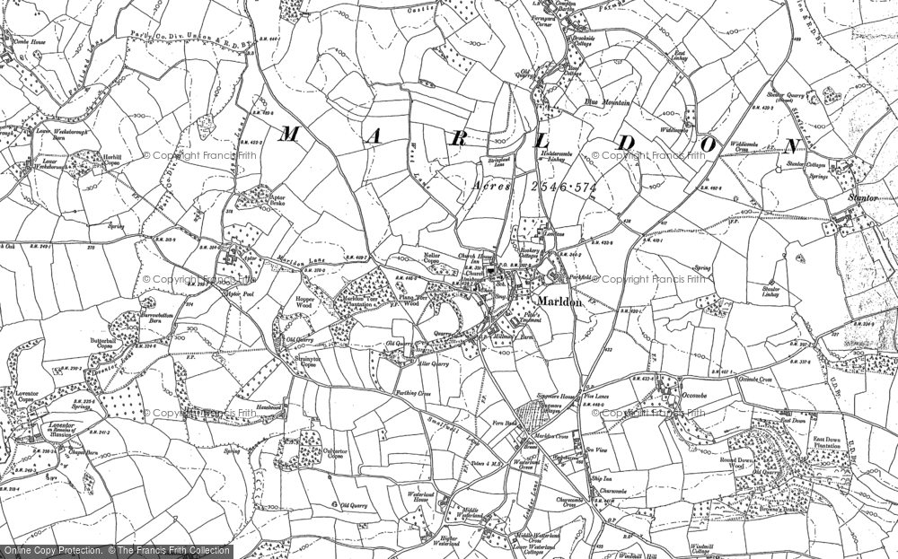Old Map of Marldon, 1886 - 1933 in 1886