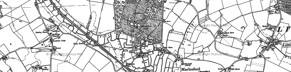 Old map of Marlesford in 1883