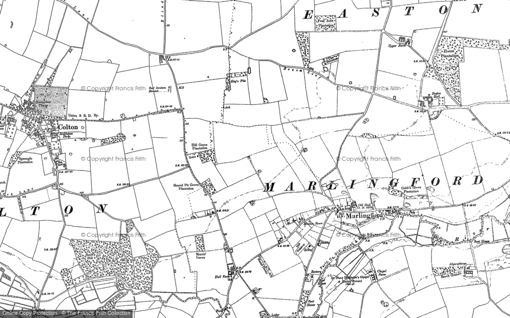 Old Map of Marlingford, 1882 in 1882