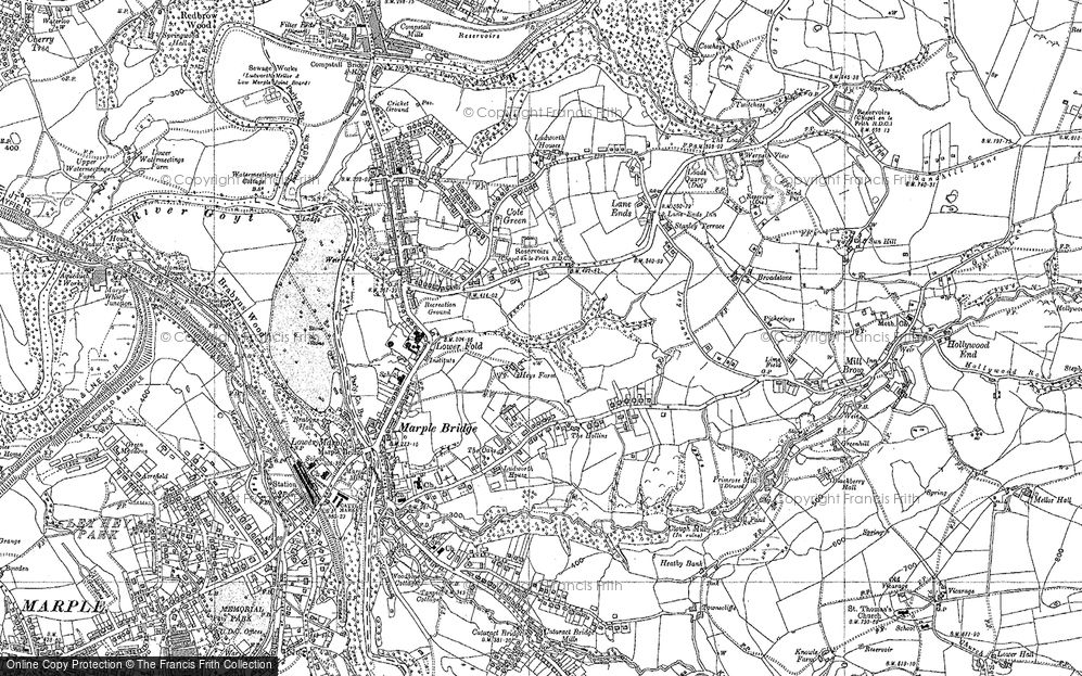 Old Map of Historic Map covering Bottom's Hall in 1938
