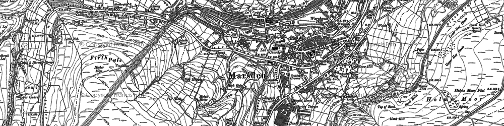 Old map of Hey Green in 1890