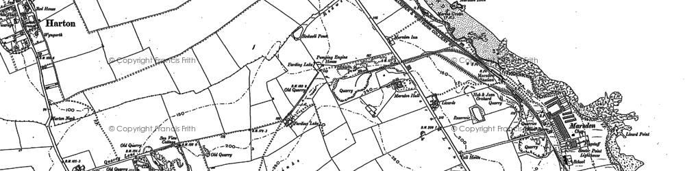 Old map of Harton in 1913