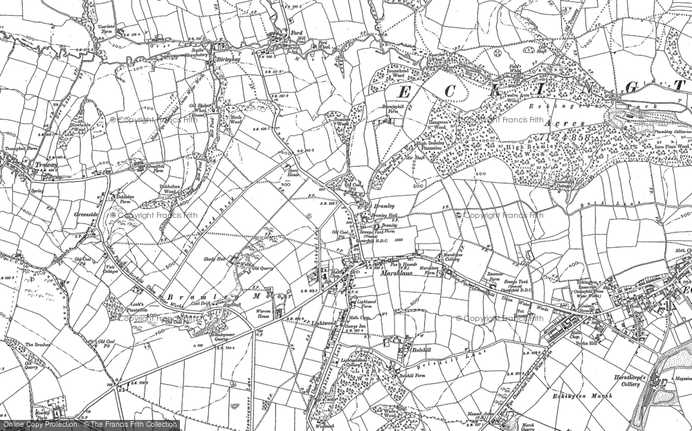 Old Map of Marsh Lane, 1876 - 1897 in 1876