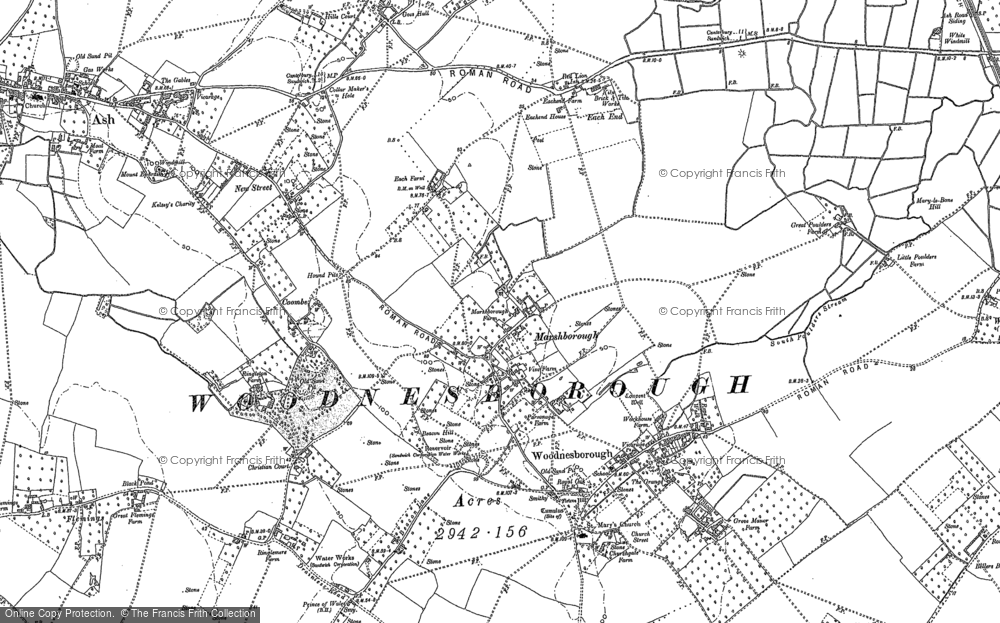 Old Map of Marshborough, 1896 in 1896
