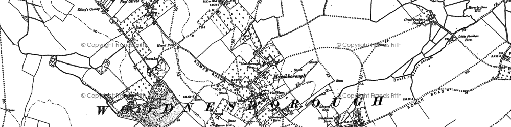 Old map of Coombe in 1896