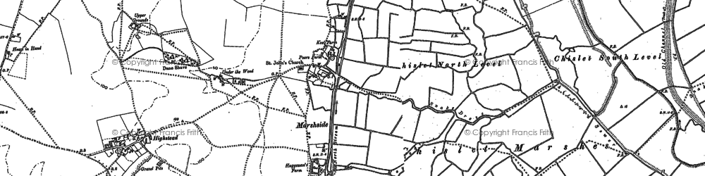Old map of Highstead in 1896