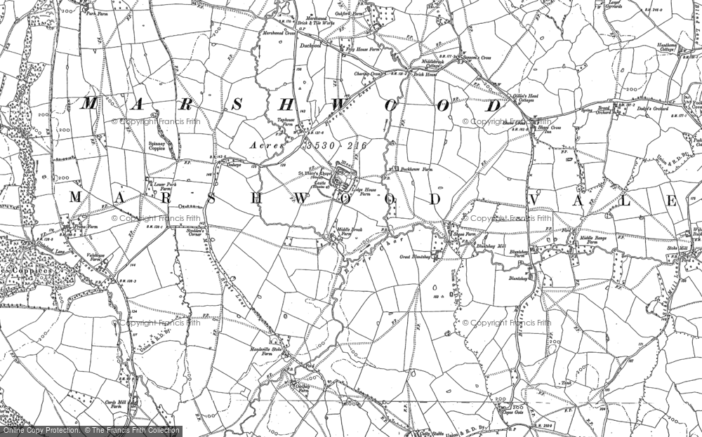 Old Map of Marshwood Vale, 1887 - 1901 in 1887
