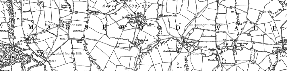 Old map of Marshwood Vale in 1887
