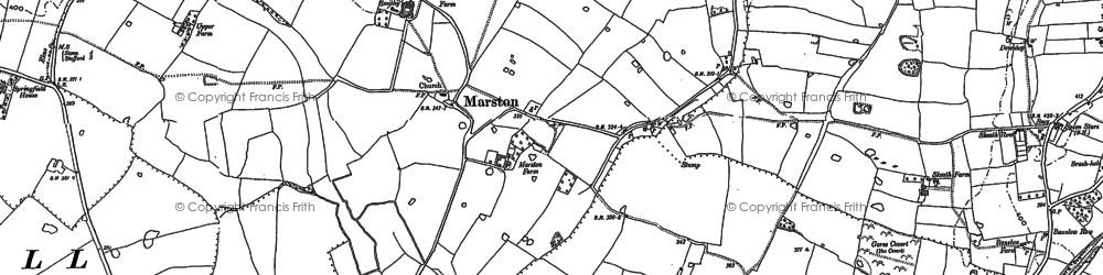 Old map of Marston Brook in 1880