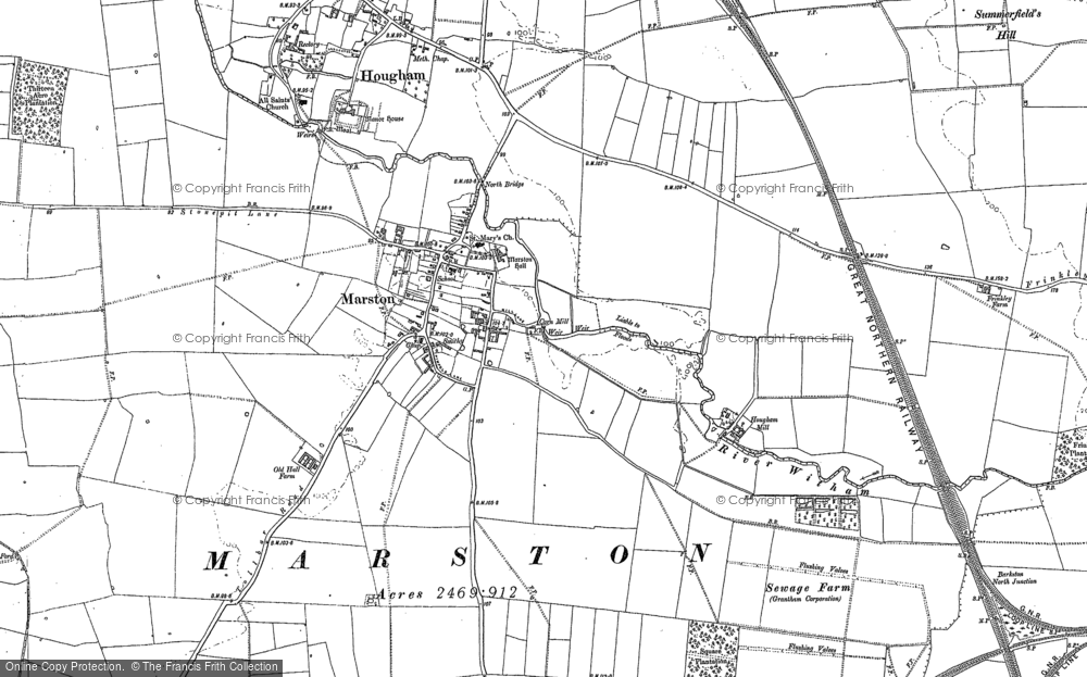 Old Map of Marston, 1887 in 1887