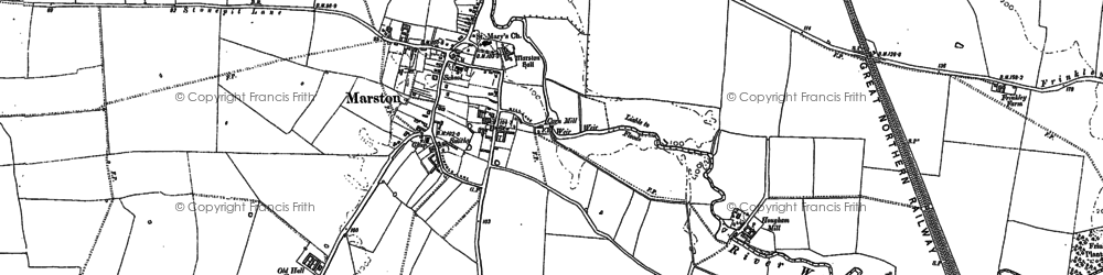 Old map of Marston in 1887
