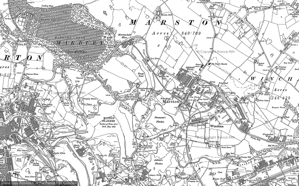 Old Map of Marston, 1897 in 1897
