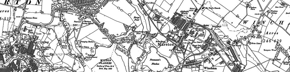 Old map of Marston in 1897
