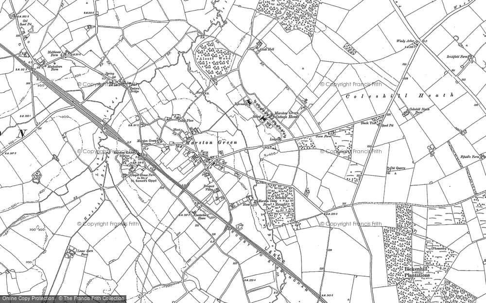 Old Map of Marston Green, 1886 - 1902 in 1886
